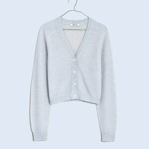 Madewell Alpaca-Blend V-Neck Cardigan Sweater In Violet Quartz Size M